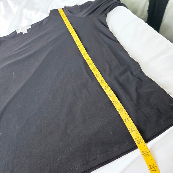 🎄 Michael Kors EUC Embellished sleeves stretchy clear gem top XL black - Picture 12 of 16